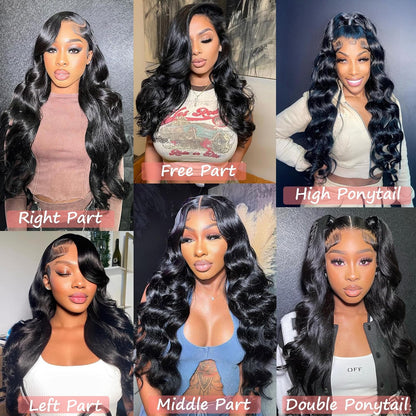 Body Wave Lace Front Wigs Human Hair 13X4 HD Lace Wigs Human Hair Pre Plucked Hairline with Baby Hair 180% Density Brazilian Virgin Human Hair Wigs for Black Women Glueless Lace Front Wigs 28 Inch