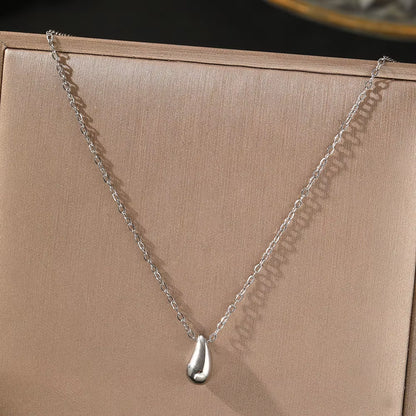 Stainless Steel Necklaces Minimalist Small Drop Pendant Chain Elegant Dainty Necklace for Women Jewelry Everyday Wear Gifts New